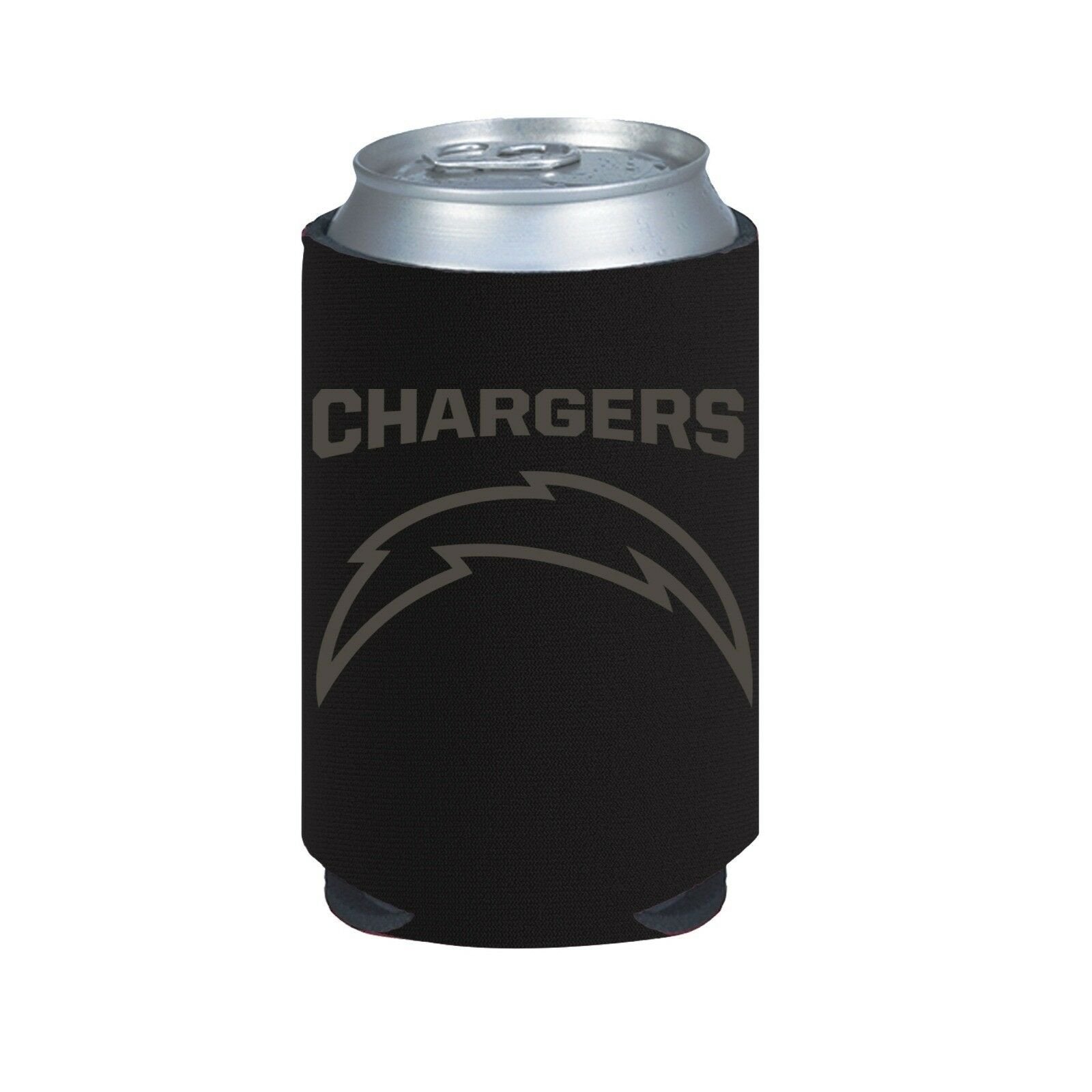 Los Angeles Chargers 2-Pack BLACK TONAL CAN Koozie Neoprene Holder Football 1