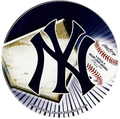 New York Yankees 4 Inch Round Sticker Decal Auto Home Full Adhesive Backing