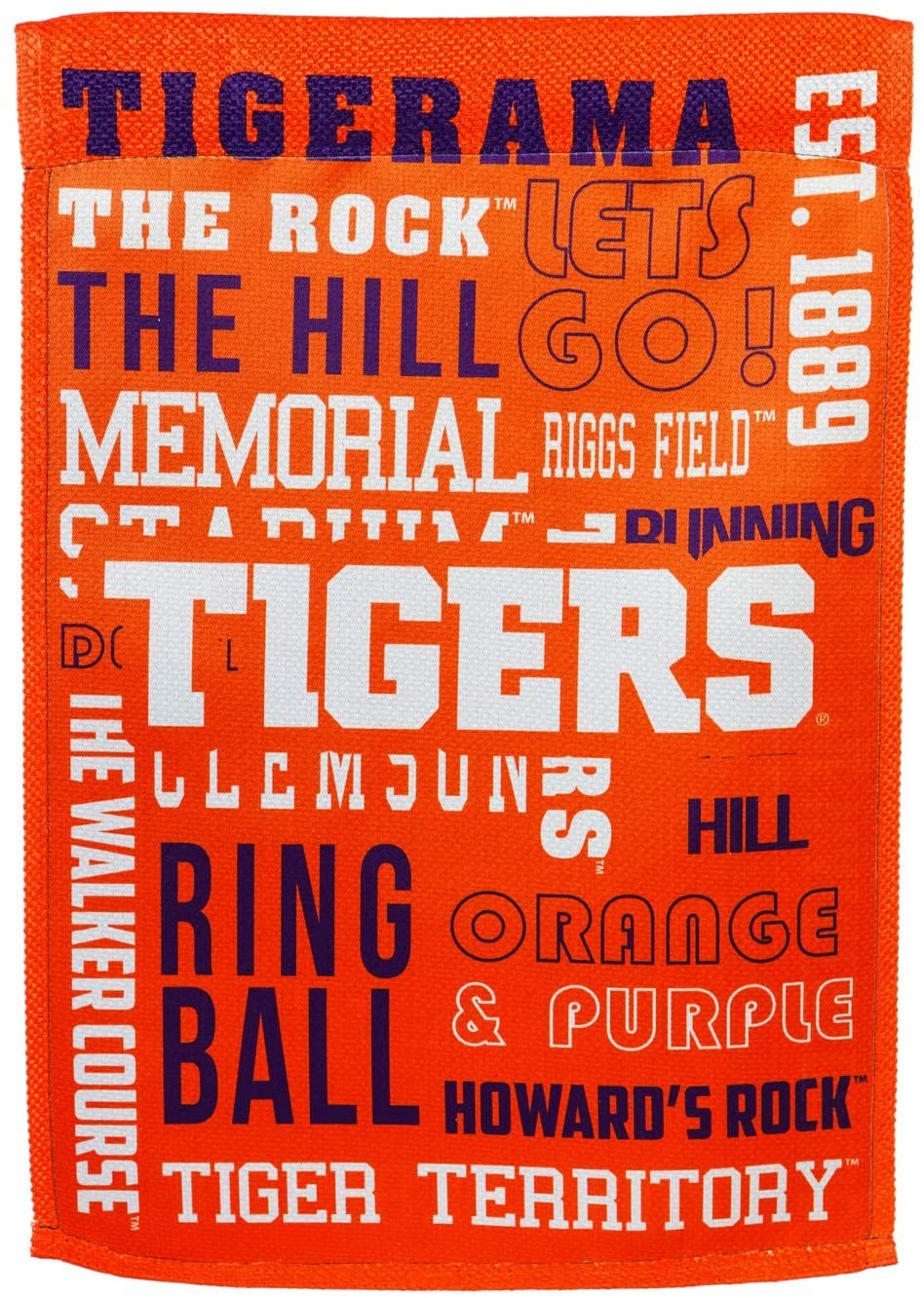 Clemson Tigers Fan Rules Banner Flag 28x44 Inch Double Sided University