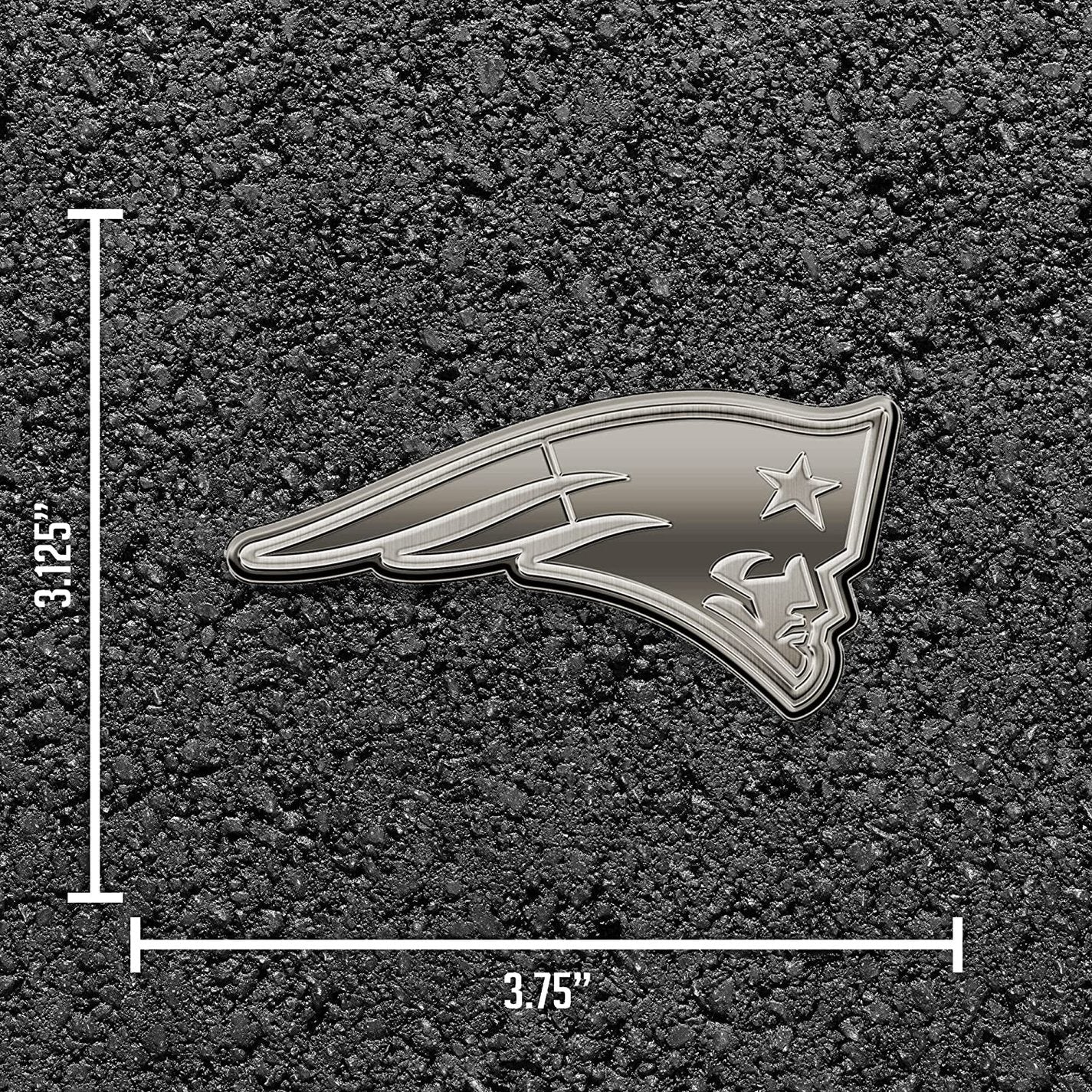 New England Patriots Solid Metal Auto Emblem Antique Nickel Design 4