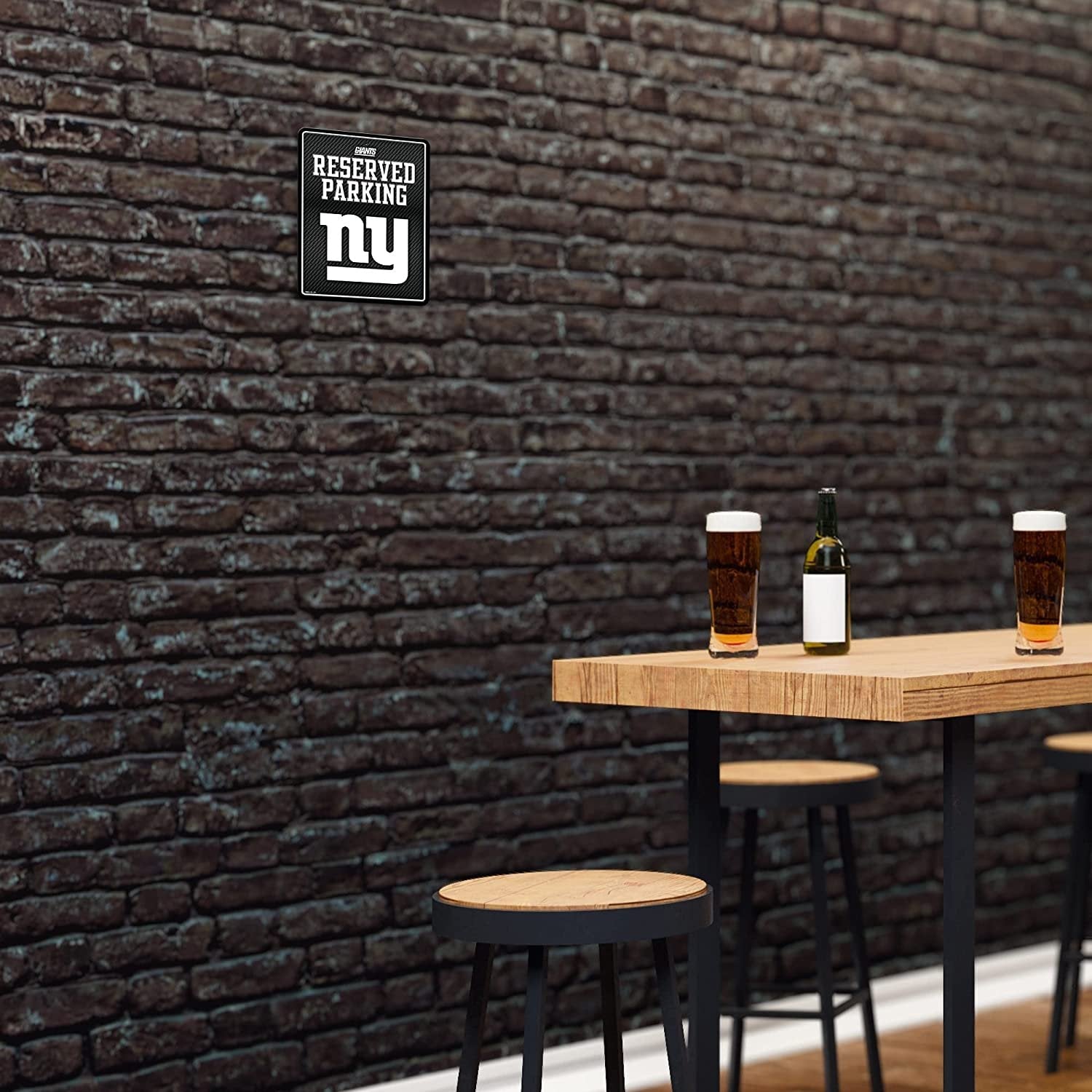 New York Giants Metal Parking Sign, Carbon Fiber Design 8.5x11 Inch 5