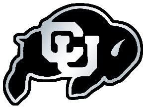 University of Colorado Buffaloes Auto Emblem, Raised Silver Chrome Color Molded Plastic, Adhesive Backing, 3.5 Inch