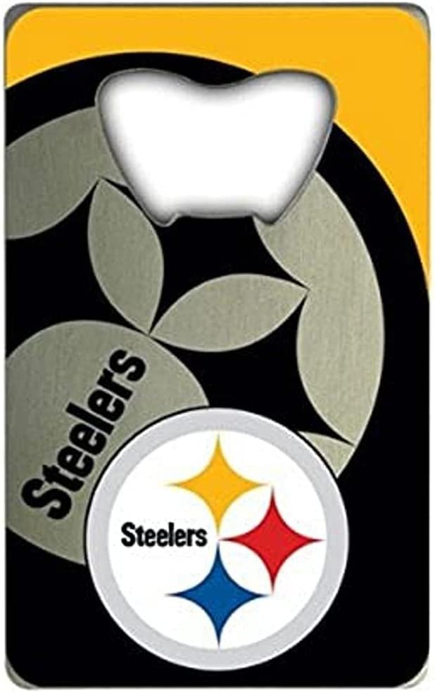 Pittsburgh Steelers Heavy Duty Metal Bottle Opener Credit Card Size 2 x 3.25 Inch 1