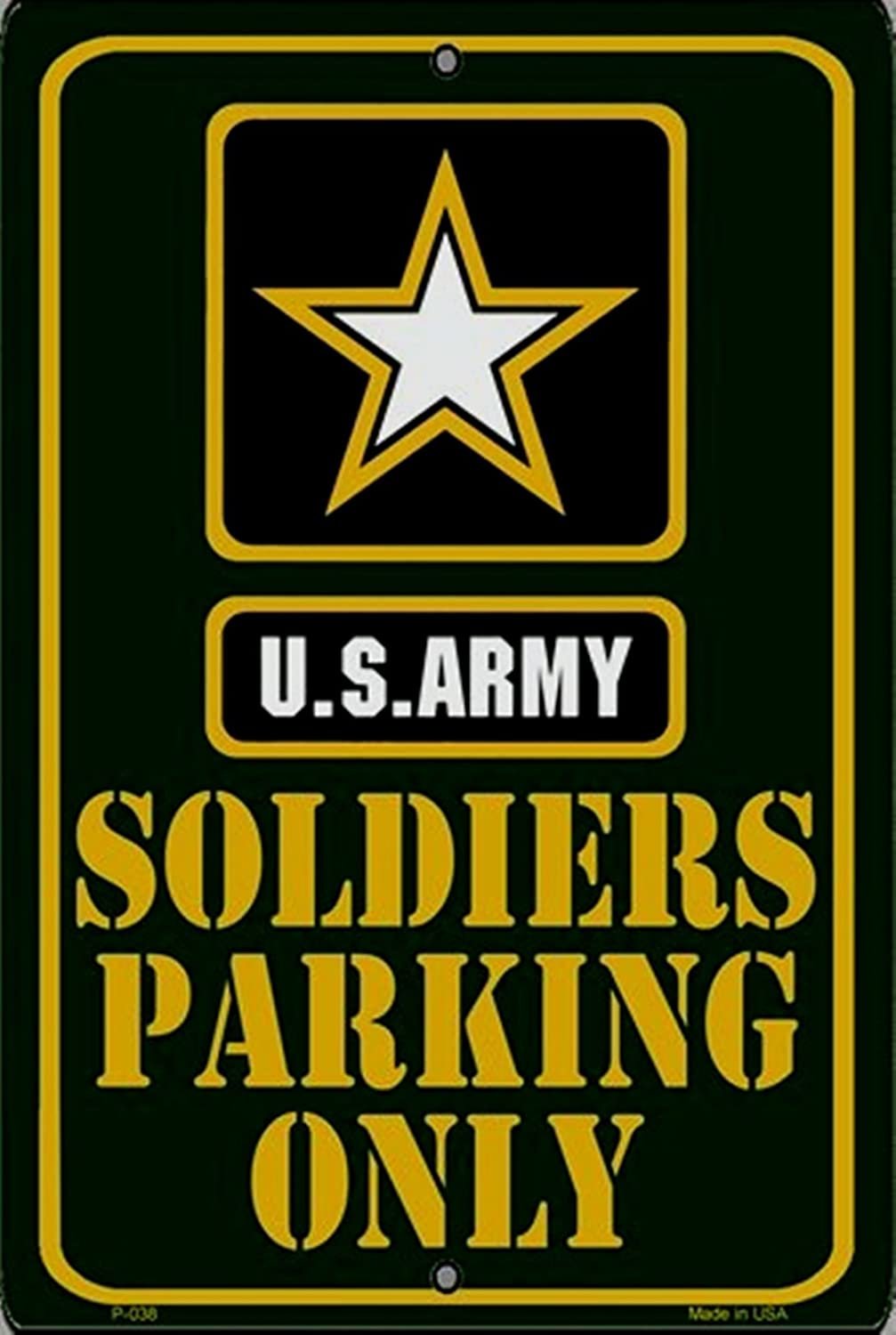Army Soldier Parking Green Large 12"x18" Metal Parking Sign Embossed Room Wall US United States Military 1
