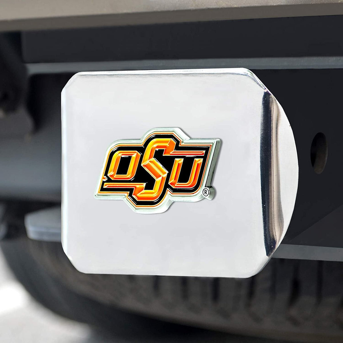 Oklahoma State Cowboys Hitch Cover Solid Metal with Raised Color Metal Emblem 2" Square Type III University