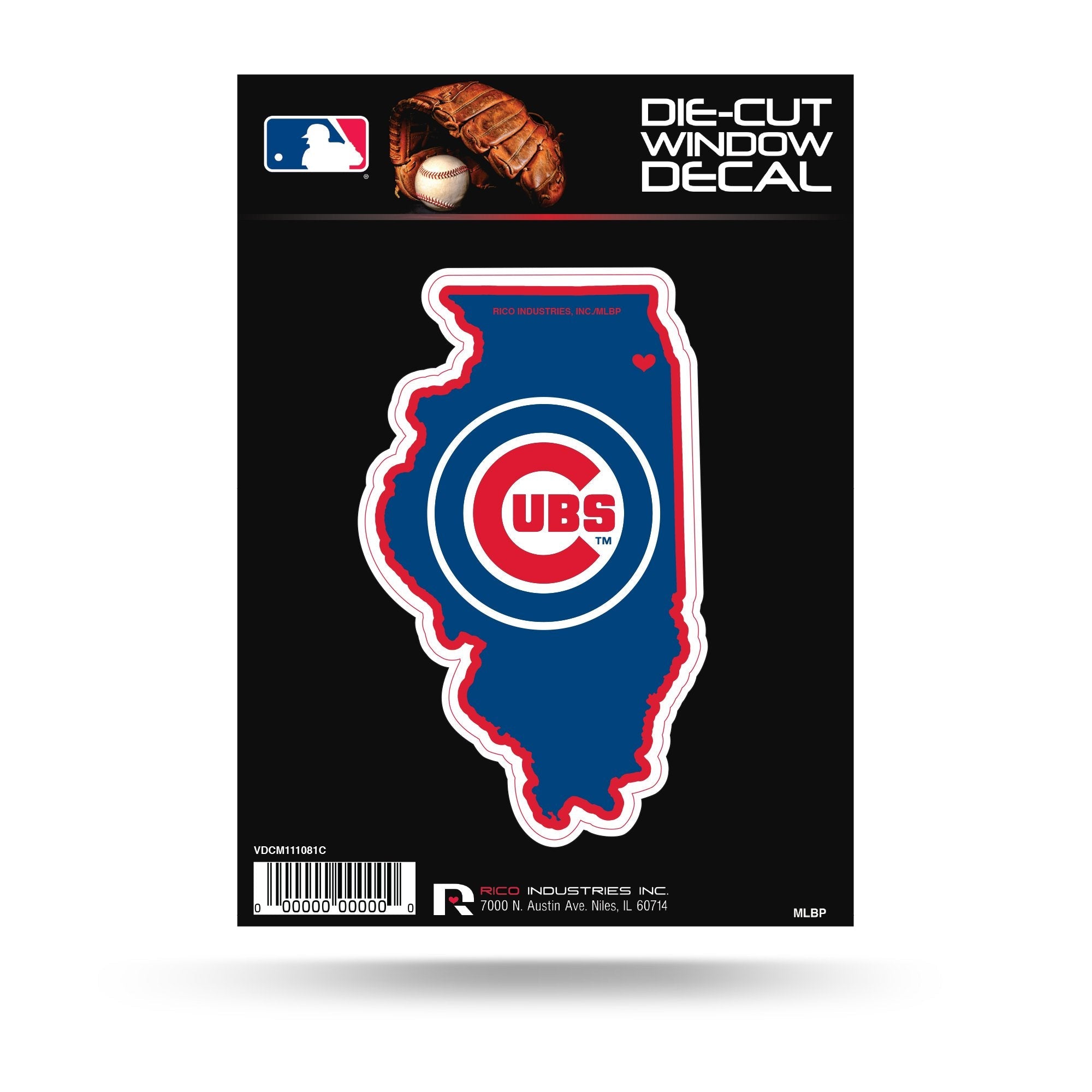 Chicago Cubs 5" Decal Sticker State Outline Flat Vinyl Die Cut Auto Home Emblem Baseball 1