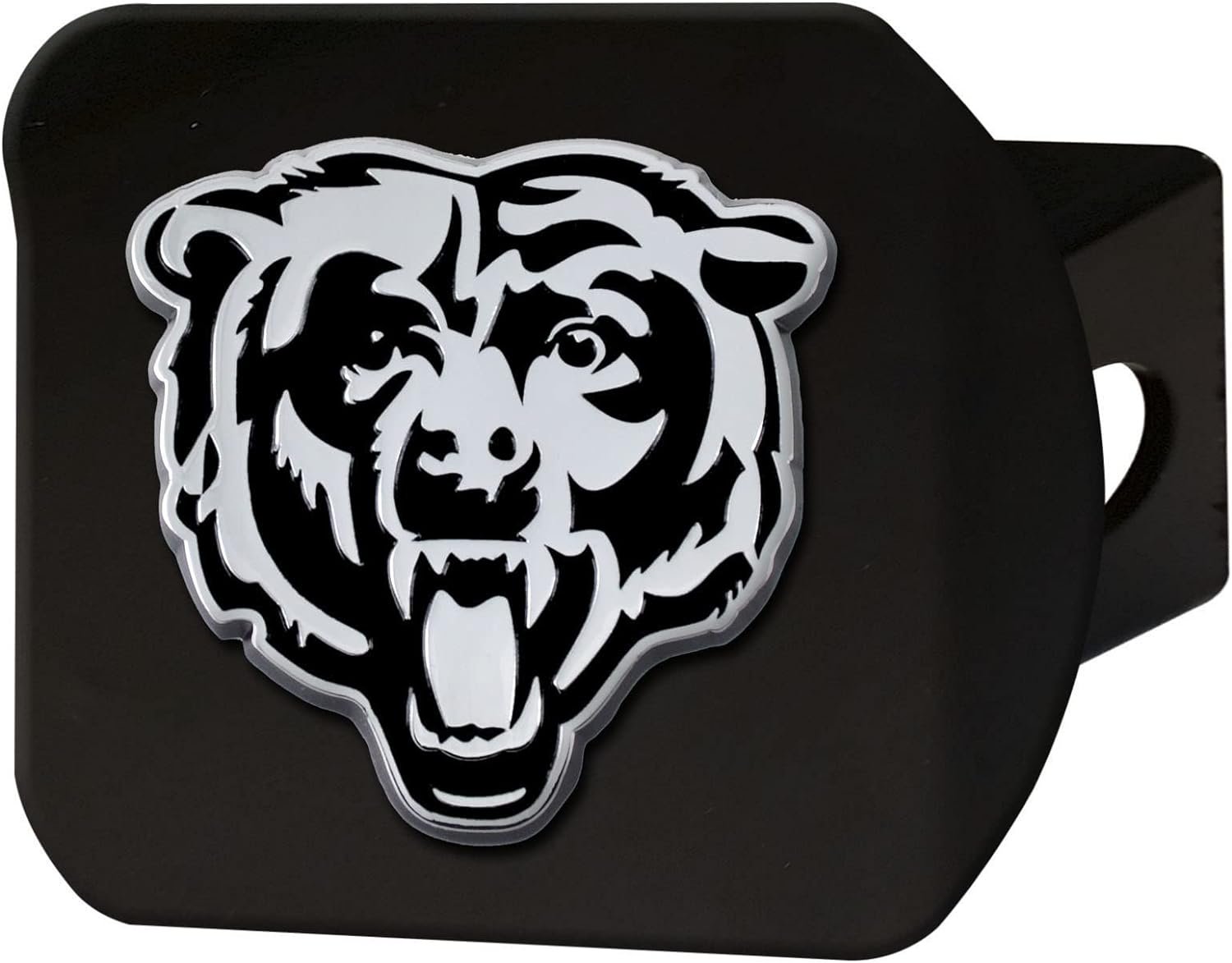 Chicago Bears NFL Chrome Hitch Cover with Chrome Team Logo by FANMATS - Unique Team Logo Metal Molded Design – Easy Installation on Truck, SUV, Car - Ideal Gift for Die Hard Football Fan 1