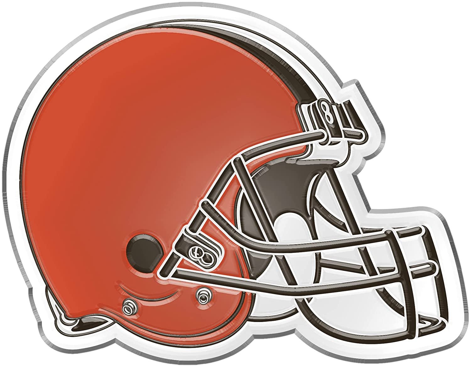 Cleveland Browns Premium Solid Metal Raised Auto Emblem, Team Color, Shape Cut, Adhesive Backing 1