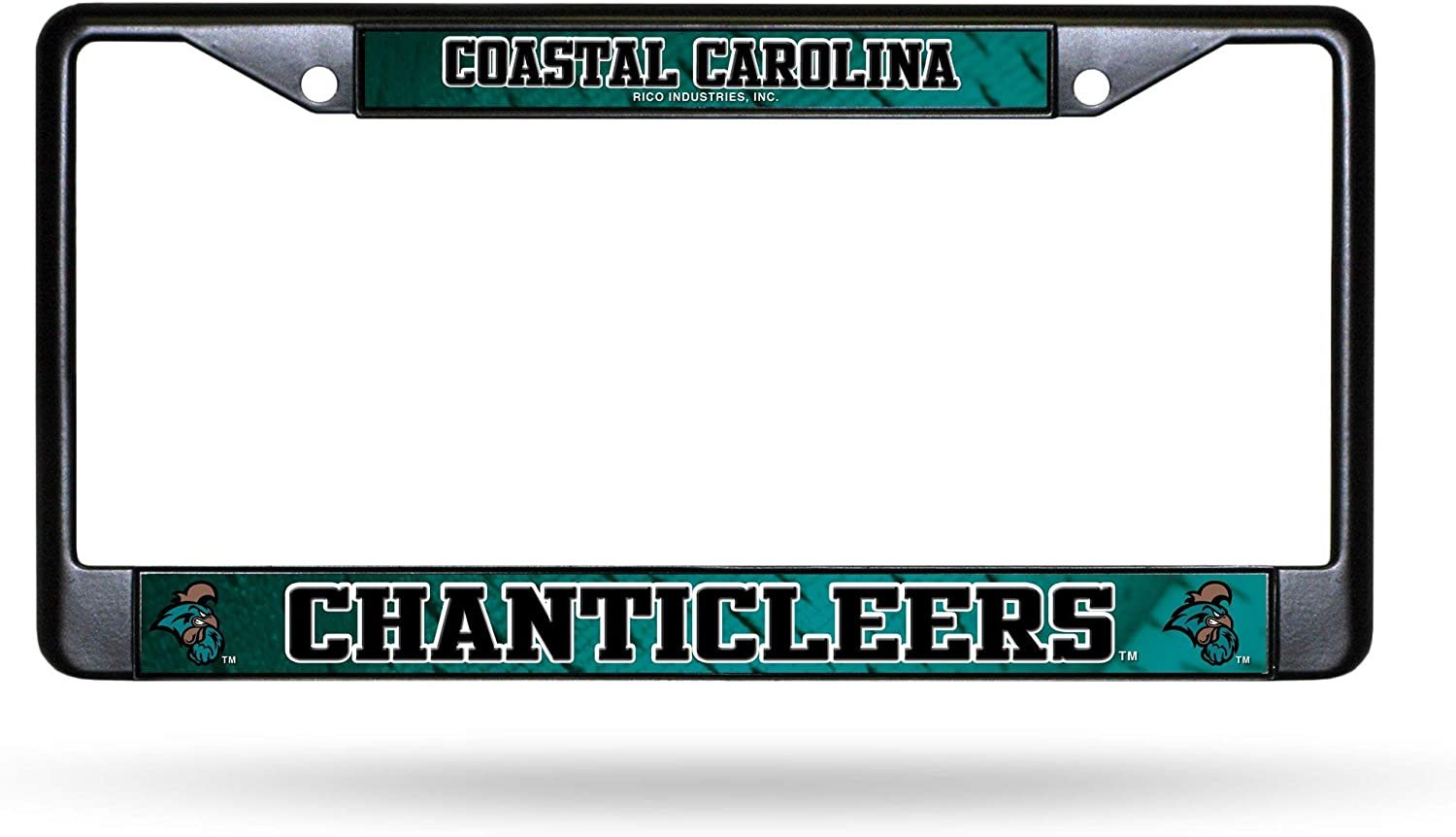 Coastal Carolina University Chanticleers Black License Plate Frame Tag Cover 6 x 12 Inches