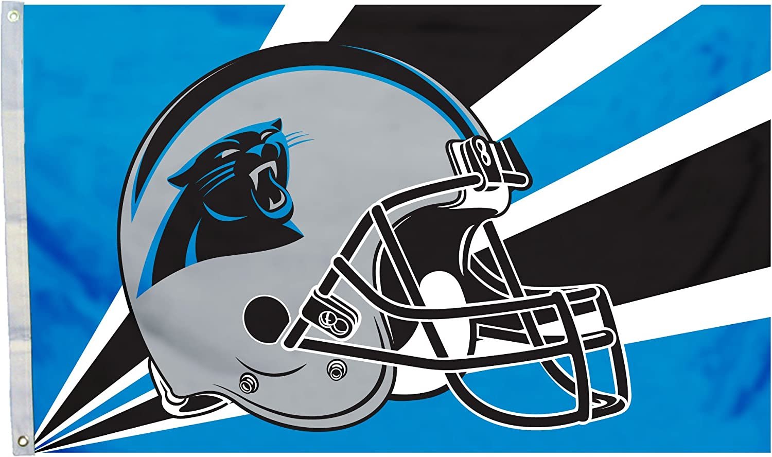 Carolina Panthers 3x5 Foot Flag Banner, Metal Grommets. Outdoor, Single Sided, Helmet Design 1