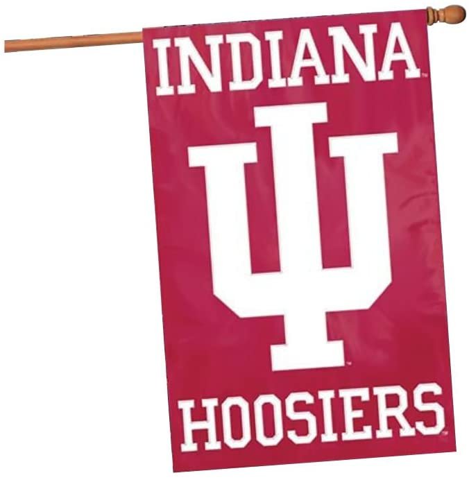 Indiana University Hoosiers Banner Flag Premium Double Sided Embroidered Applique 28x44 Inch 1