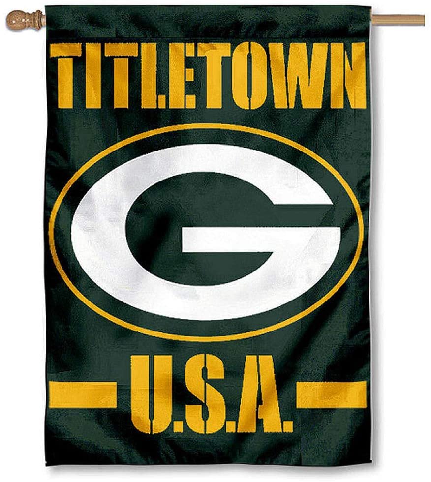 Green Bay-Packers Premium Banner House Flag, Titletown Design, 28x40 Inch, Indoor Outdoor Use 1