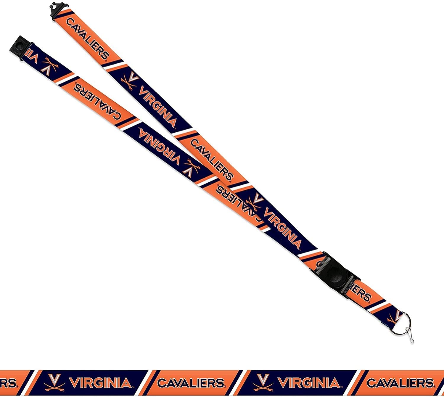University of Virginia Cavaliers Lanyard Keychain Double Sided 18 Inch Button Clip Safety Breakaway