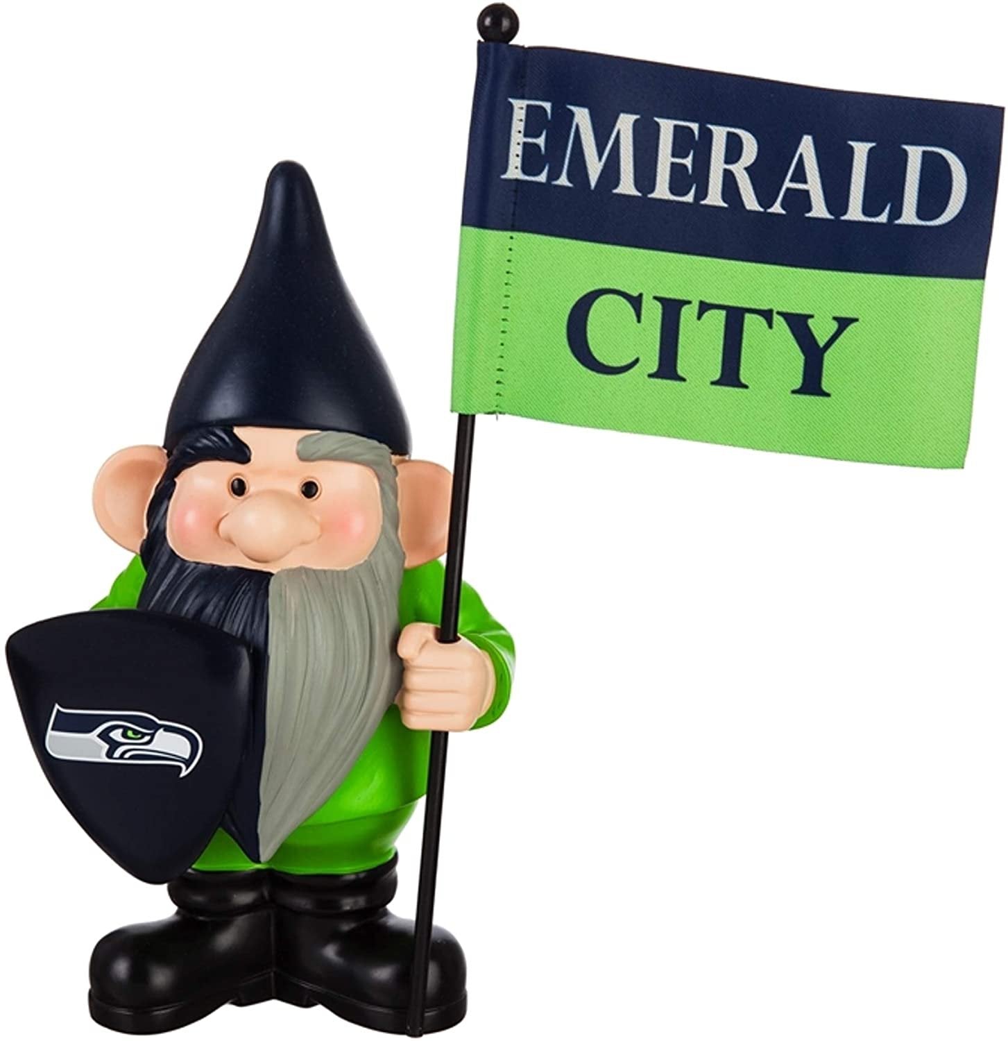 Seattle Seahawks 10 Inch Outdoor Garden Gnome, Includes Team Flag, Officially Licensed 1
