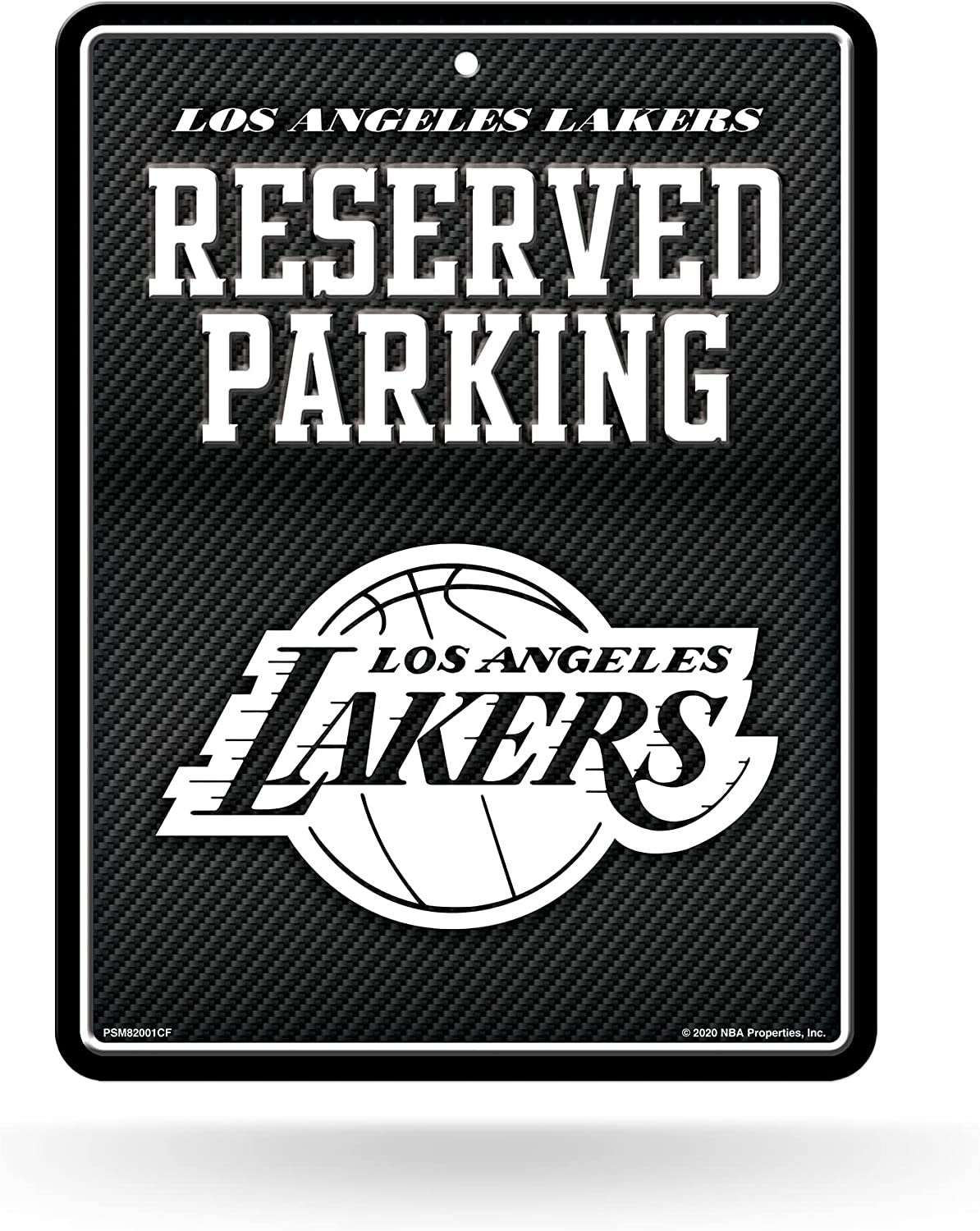 Los Angeles Lakers Metal Parking Novelty Wall Sign 8.5 x 11 Inch Carbon Fiber Design 1