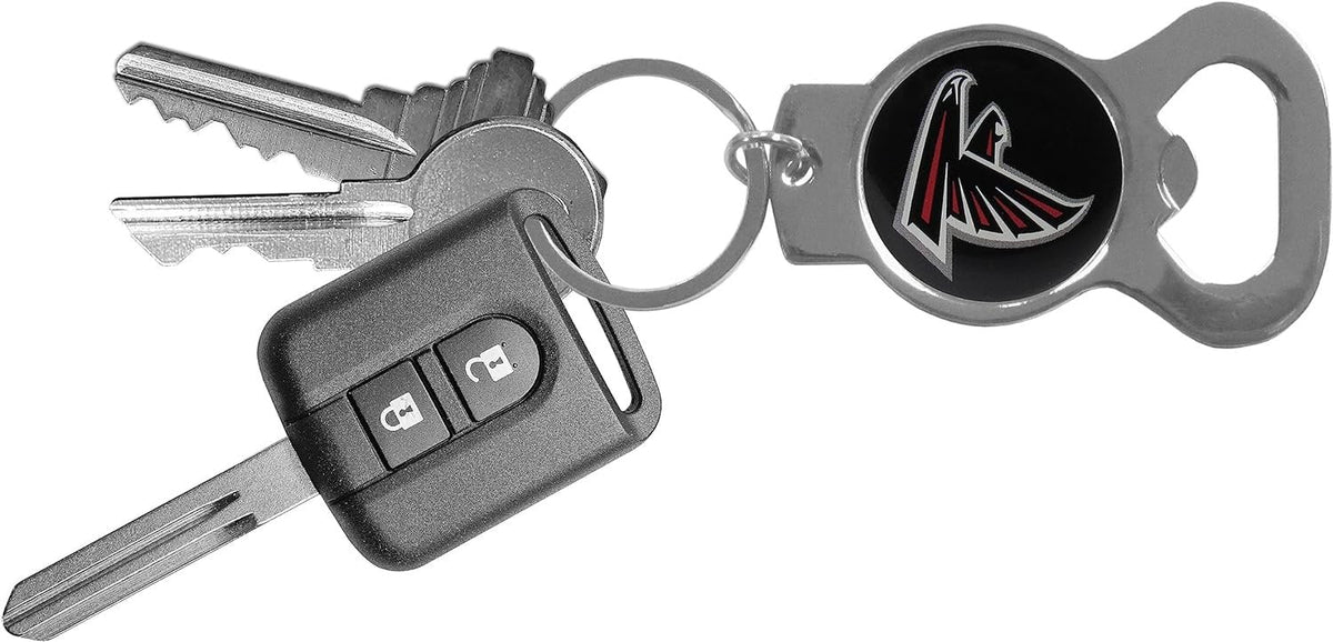 Atlanta Falcons Premium Solid Metal Bottle Opener Keychain, Silver Key Ring, Team Logo 4