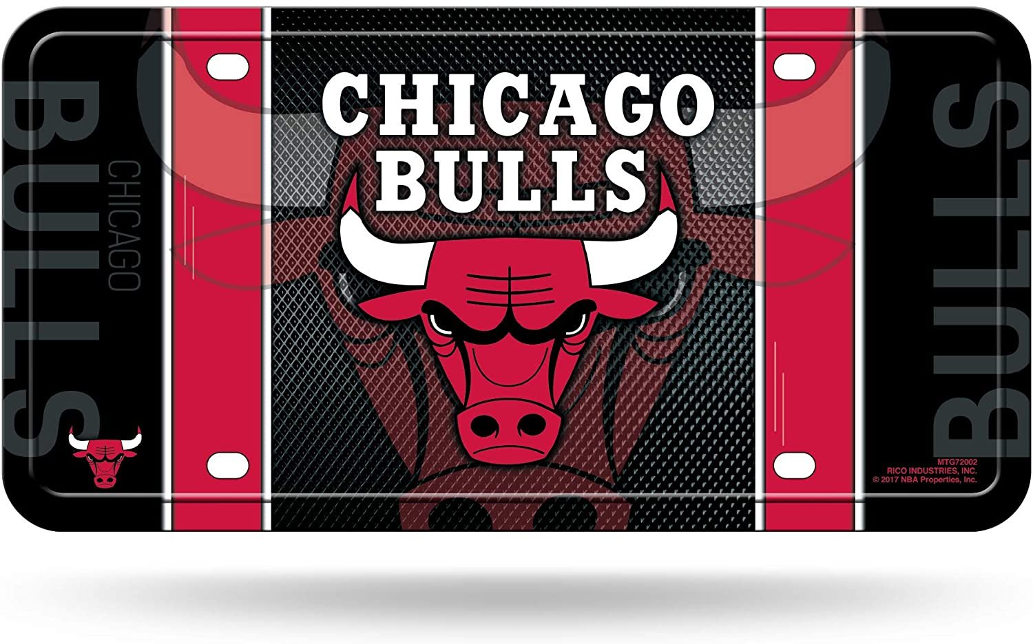 Chicago Bulls Metal Auto Tag License Plate, Split Design, 6x12 Inch 1