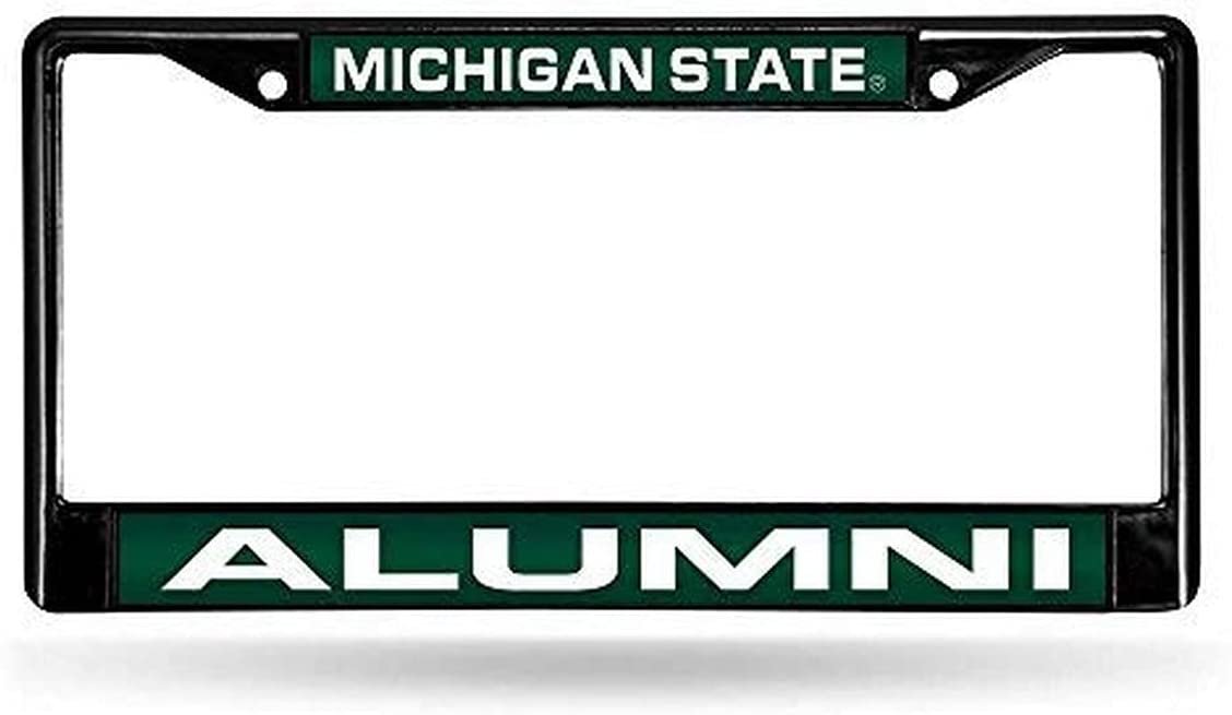 NCAA Michigan State Spartans Alumni Laser Cut Inlaid Standard Chrome License Plate Frame