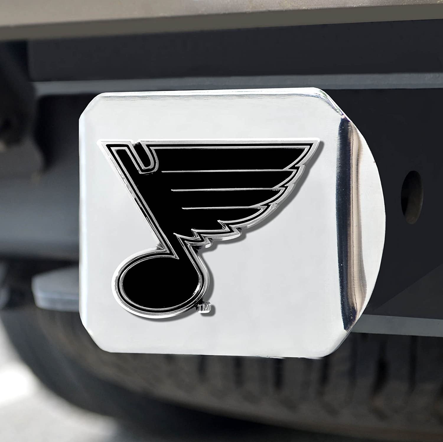 St Louis Blues Hitch Cover Solid Metal with Chrome Metal Emblem 2" Square Type III