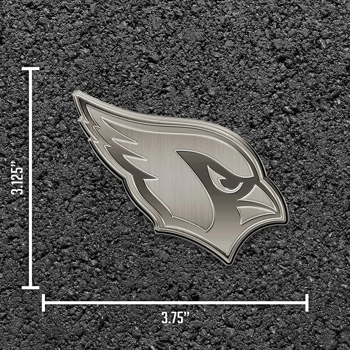 Arizona Cardinals Solid Metal Auto Emblem Antique Nickel Design 4
