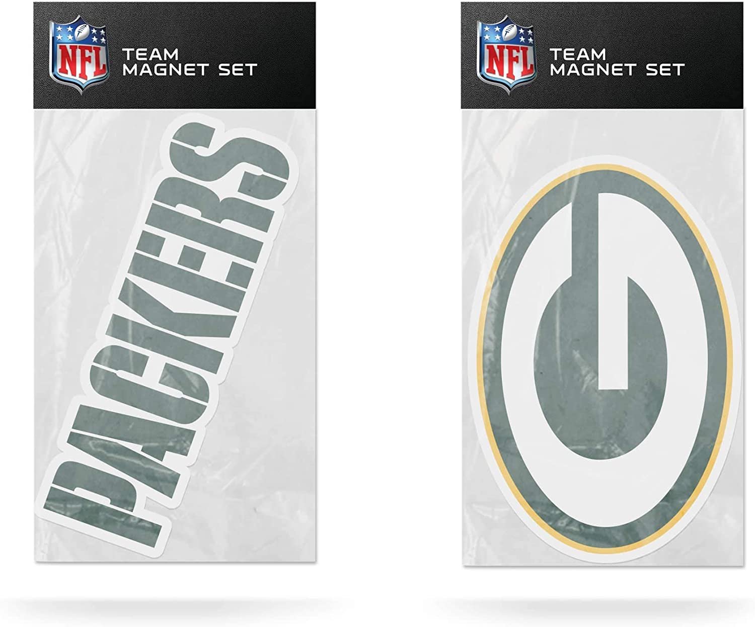 Green Bay Packers 2-Pack Die Cut Team Logo Magnet Set 4x6 Inches 1