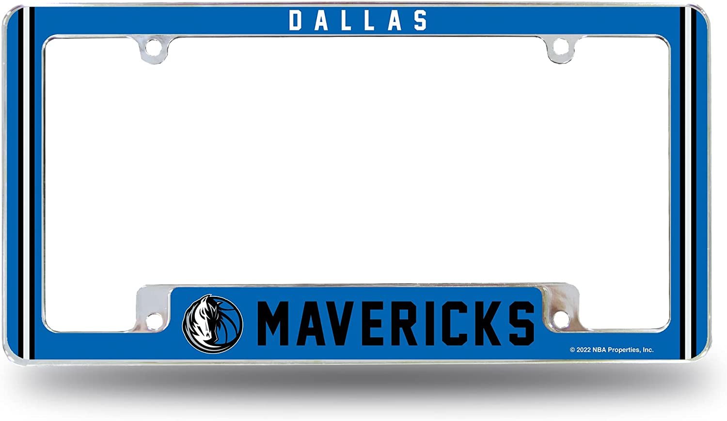 Dallas Mavericks Metal License Plate Frame Chrome Tag Cover Alternate Design 6x12 Inch 1