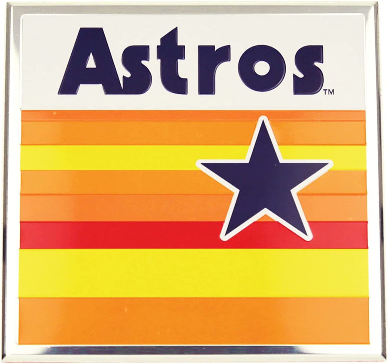 Houston Astros Auto Emblem Aluminum Metal Embossed Retro Logo Flag Design 1