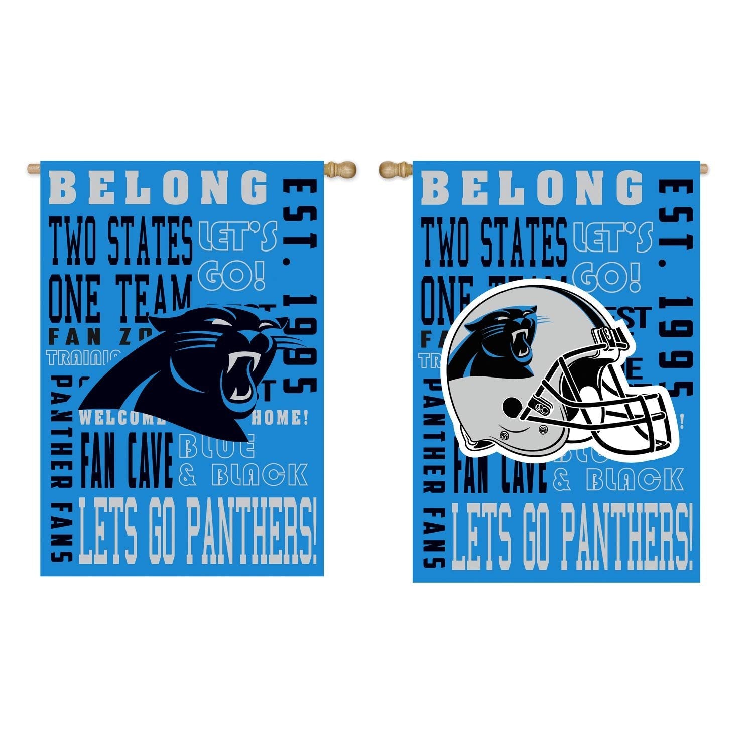 Carolina Panthers Premium Double Sided Banner House Flag, Fan Rules Design, 28x44 Inch 1