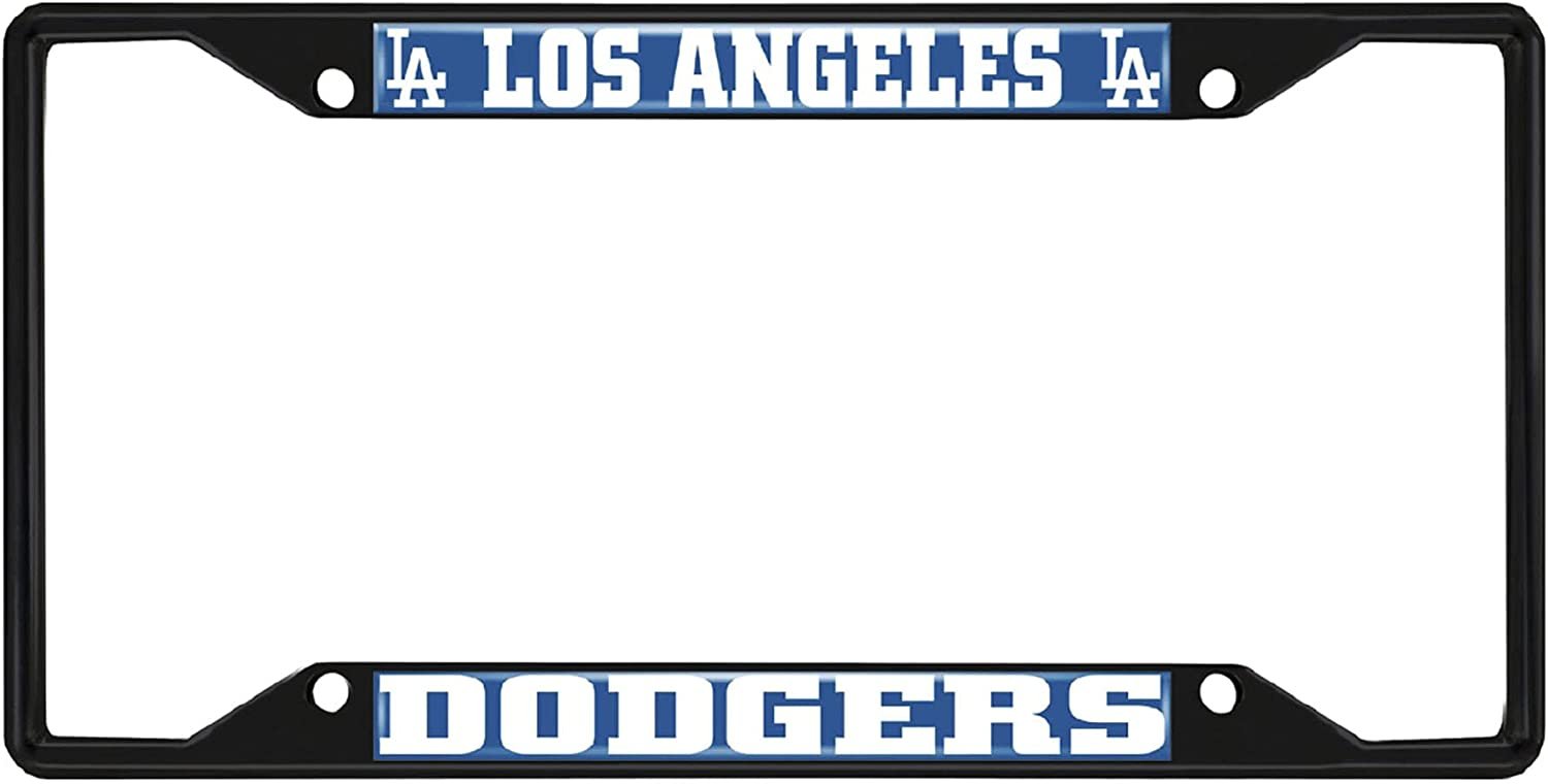 Fan Mats 31309: Los Angeles Dodgers Metal License Plate Frame Black Finish