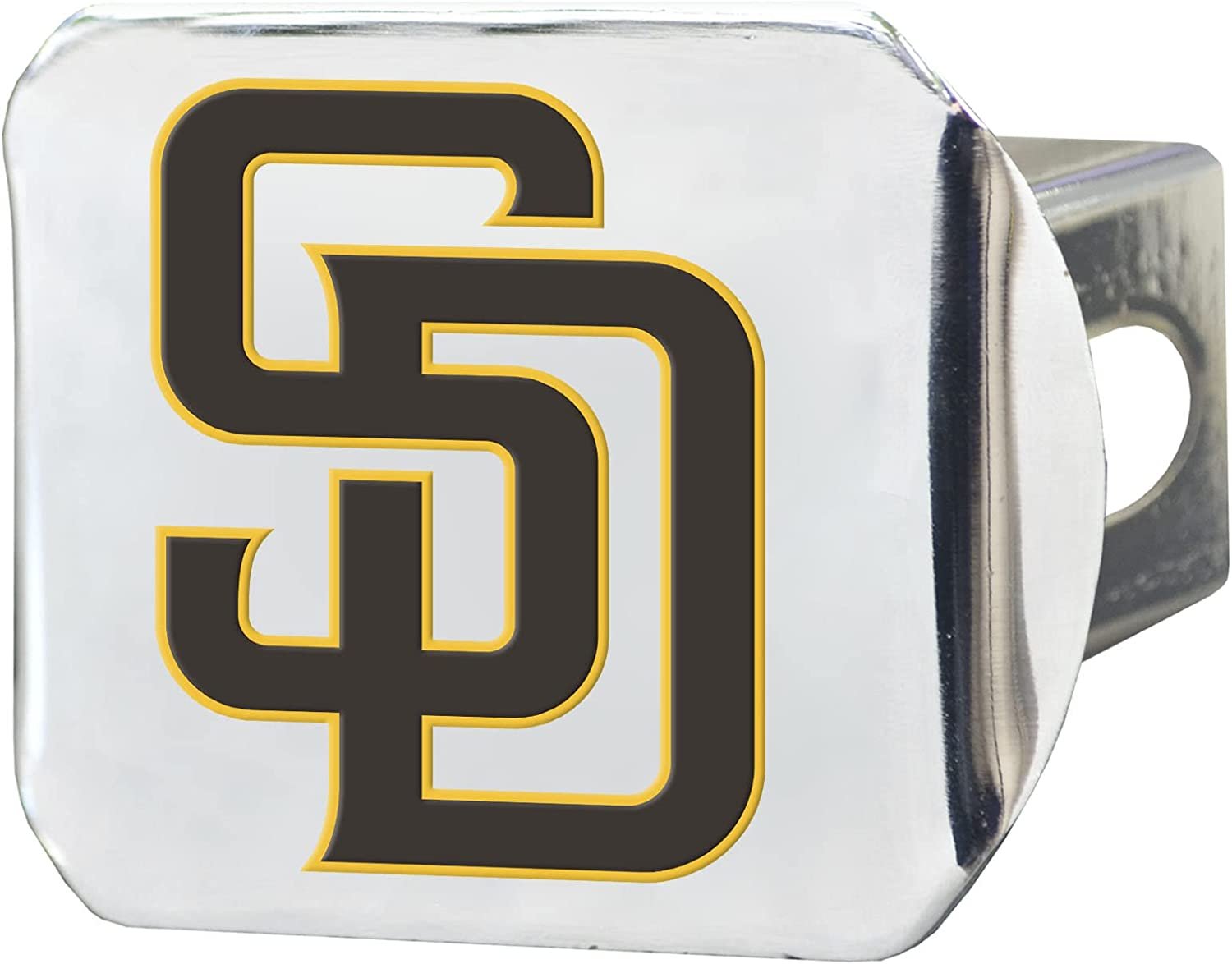 San Diego Padres Hitch Cover Solid Metal with Raised Color Metal Emblem 2" Square Type III