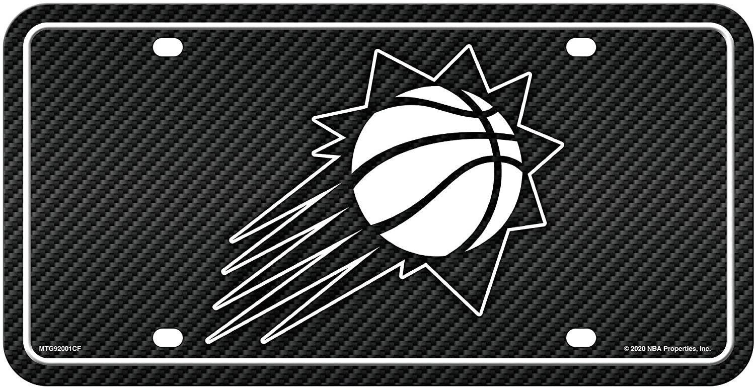 Phoenix Suns Metal Auto Tag License Plate, Carbon Fiber Design, 6x12 Inch 1