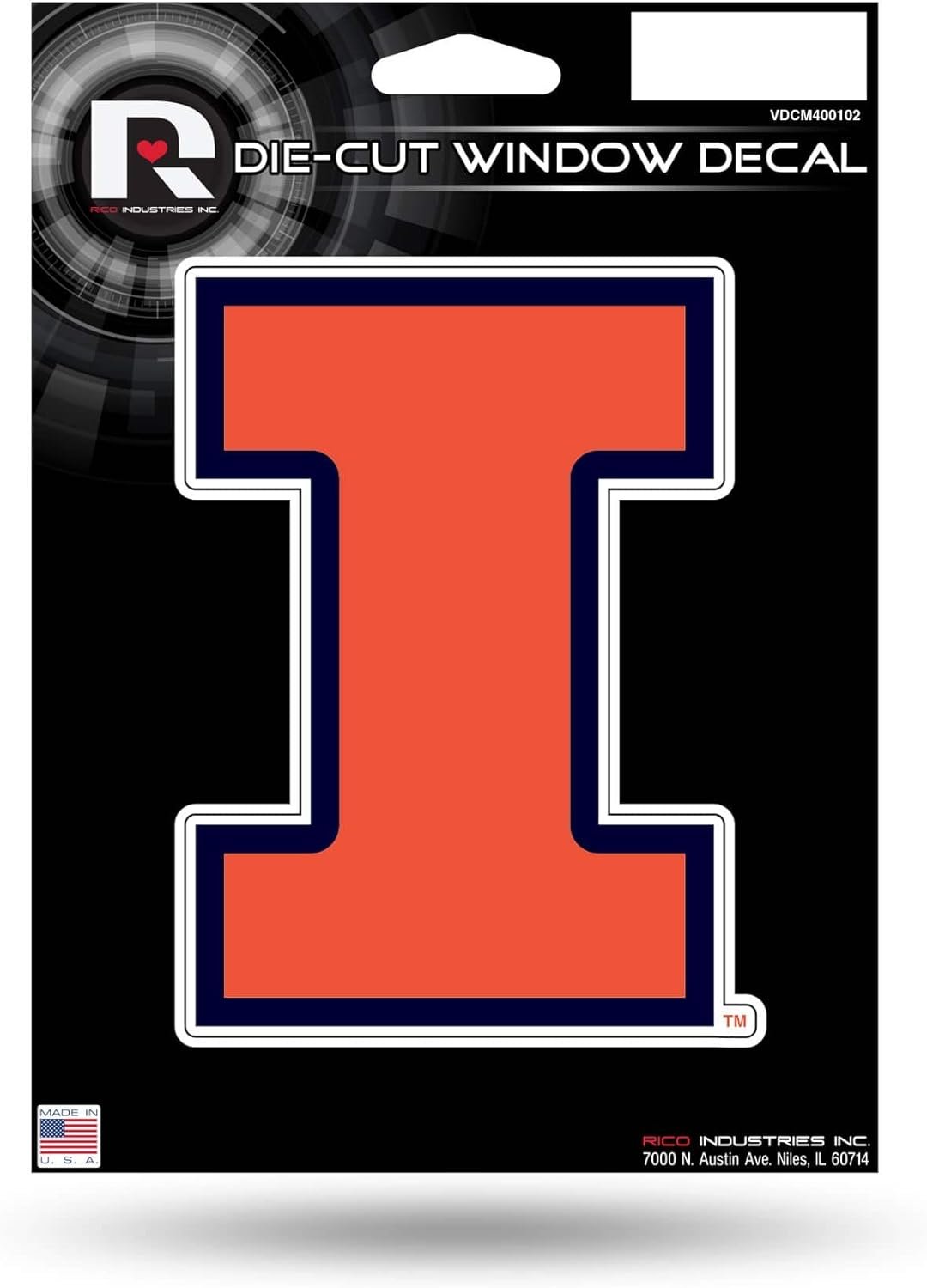 University of Illinois Illini 5 Inch Die Cut Flat Vinyl Decal Sticker Adhesive Backing