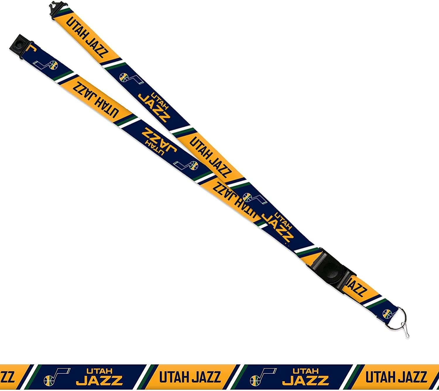 Utah Jazz Premium Lanyard Keychain 18 Inch Button Clip Safety Breakaway 2