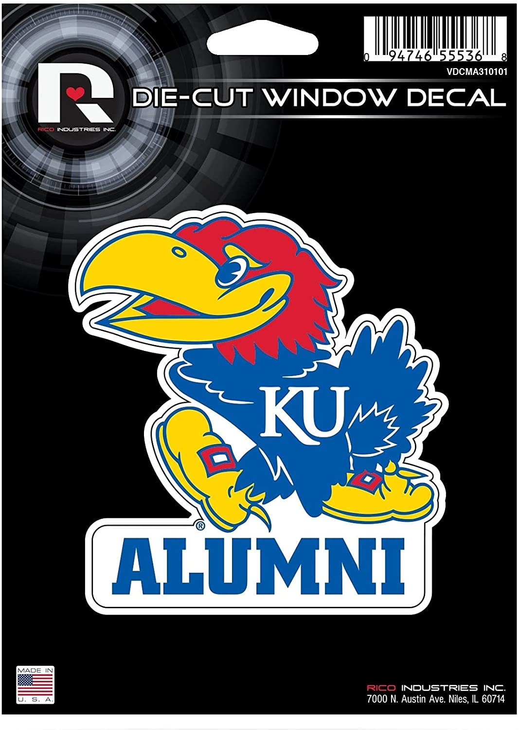 Kansas Jayhawks Alumni 5" Decal Sticker Flat Vinyl Die Cut Auto Home Emblem University of 1