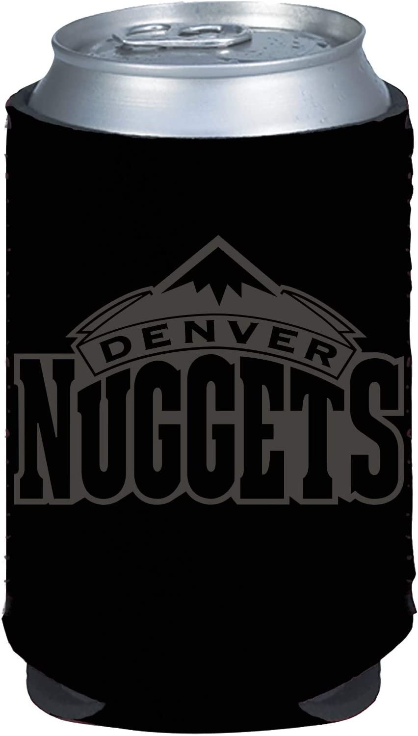 Denver Nuggets 2-Pack Tonal Black Design 12oz CAN Neoprene Beverage Insulator Holder Cooler Basketball 1