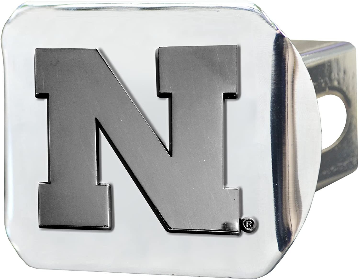 Nebraska Cornhuskers Hitch Cover Solid Metal with Chrome Metal Emblem 2" Square Type III University of
