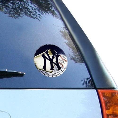 New York Yankees 4 Inch Round Sticker Decal Auto Home Full Adhesive Backing