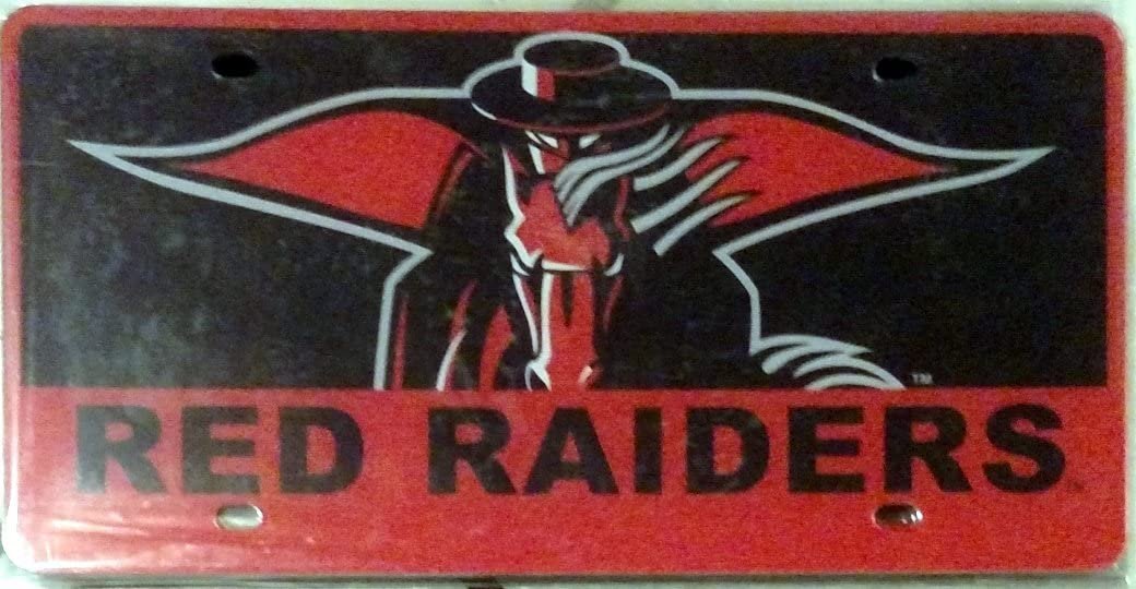 Texas Tech University Red Raiders Premium Laser Tag License Plate, Mirrored Acrylic Printed, 6x12 Inch 1