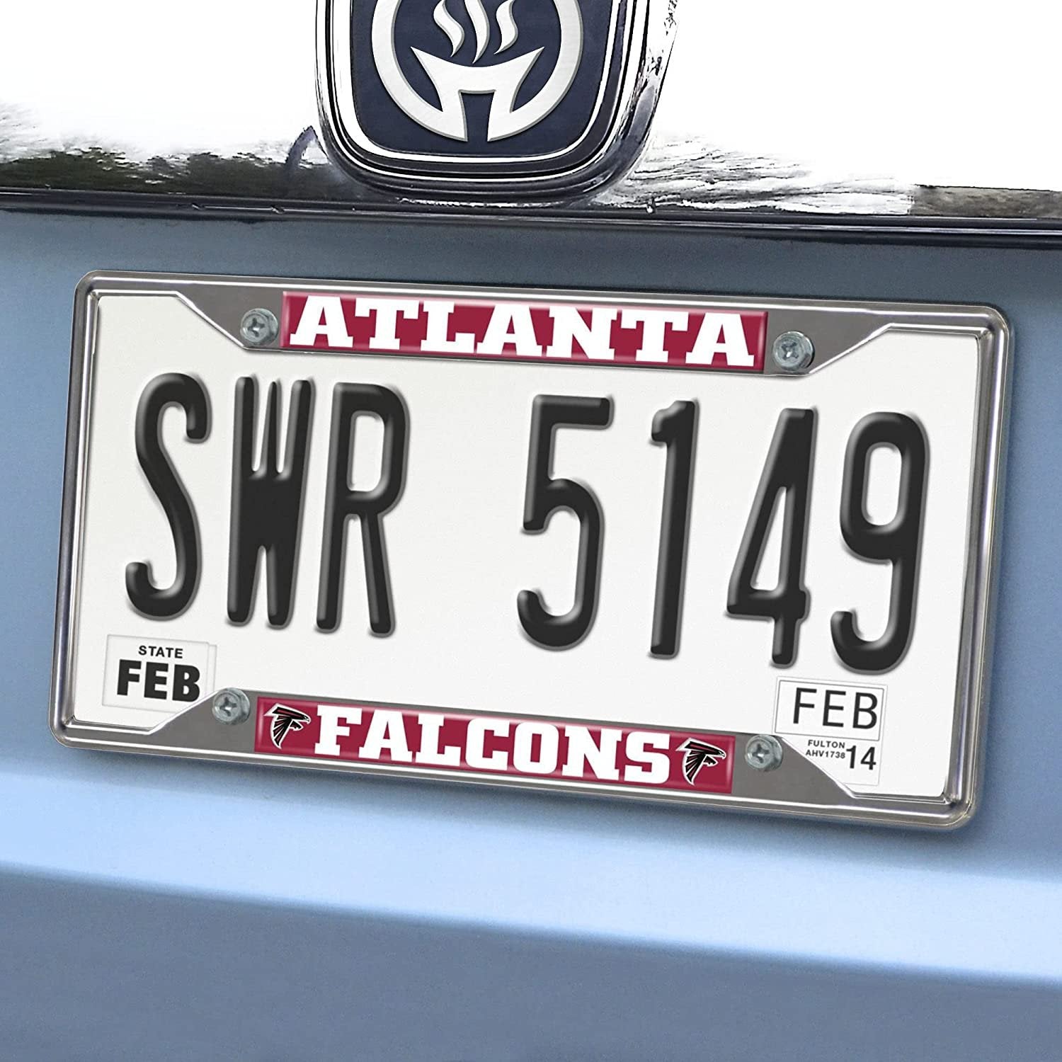 Atlanta Falcons Metal License Plate Frame Chrome Tag Cover 6x12 Inch