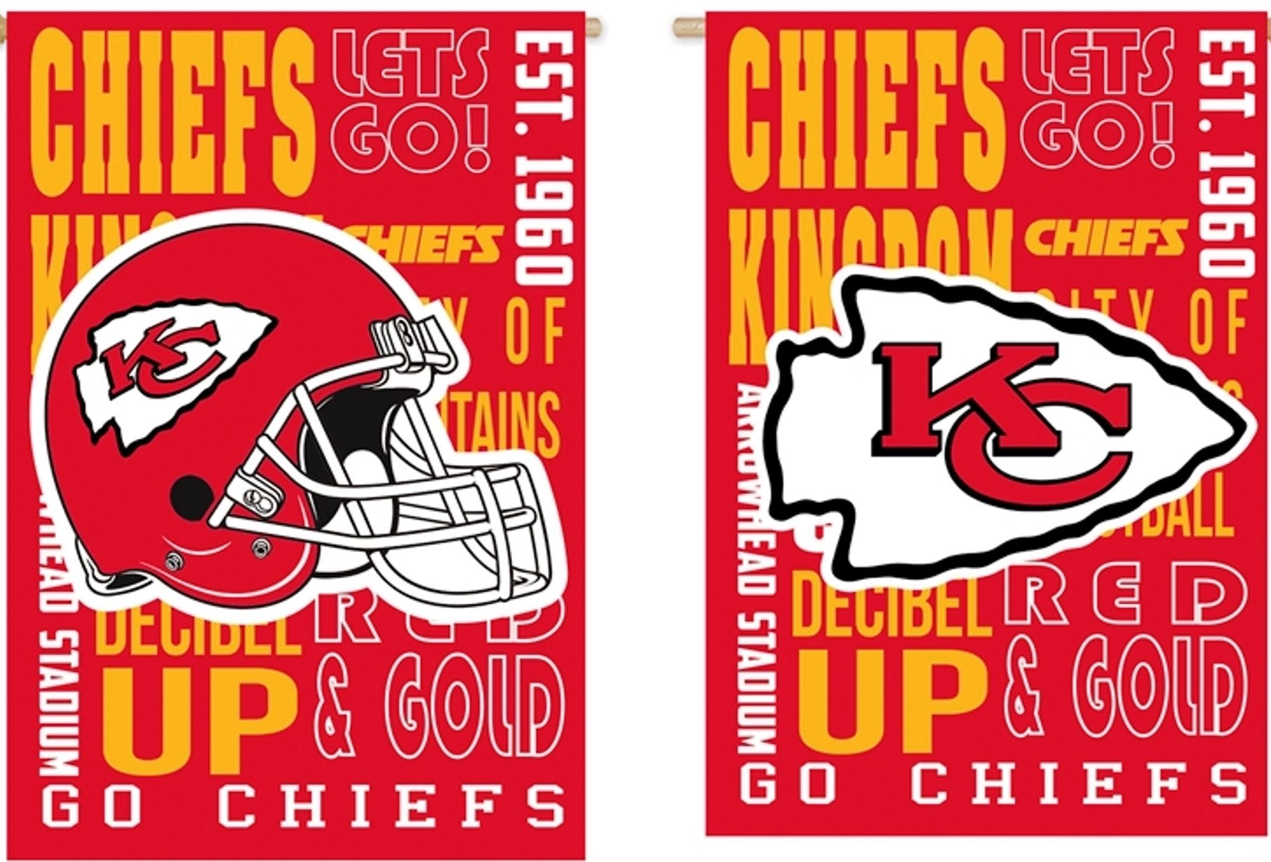 Kansas City Chiefs Premium Double Sided Banner Flag 28x44 Inch Fan Rules Design Indoor Outdoor 1