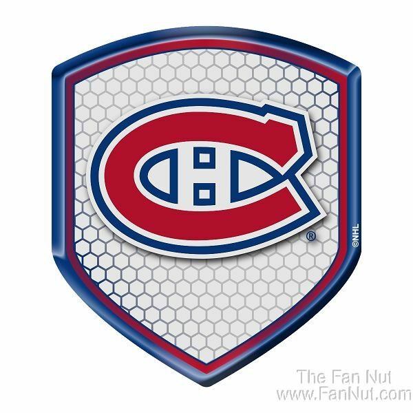 Montreal Canadiens High Intensity Reflector, Shield Shape, Raised Decal Sticker, 2.5x3.5 Inch, Home or Auto, Full Adhesive Backing