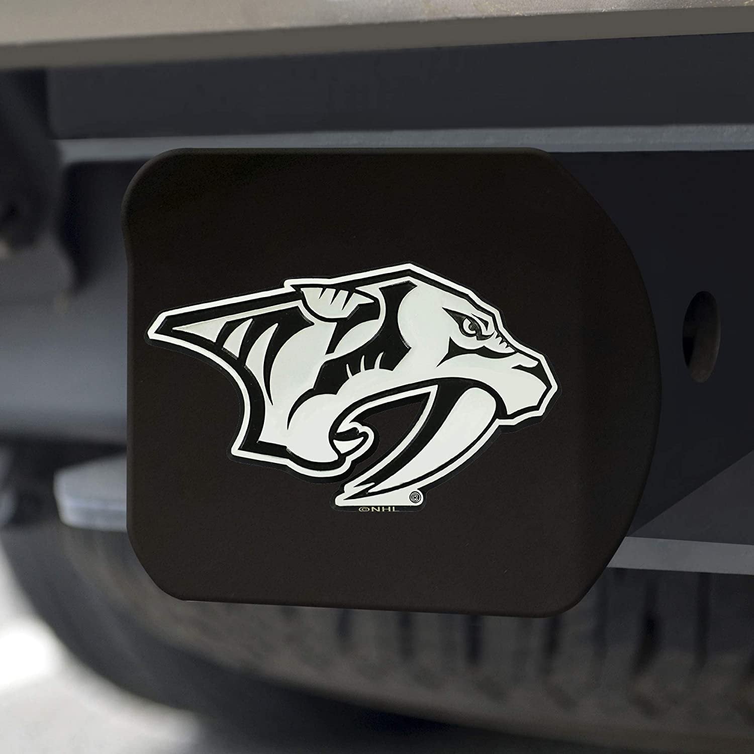 FANMATS NHL - Nashville Predators Black Metal Hitch Cover, 2in. Type iii (24298)
