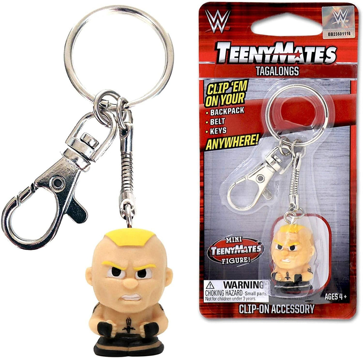 Party Animal Brock Lesnar Teeny Mates Keychain Tag Along Figure WWE Wrestling UFC Key Chain 1