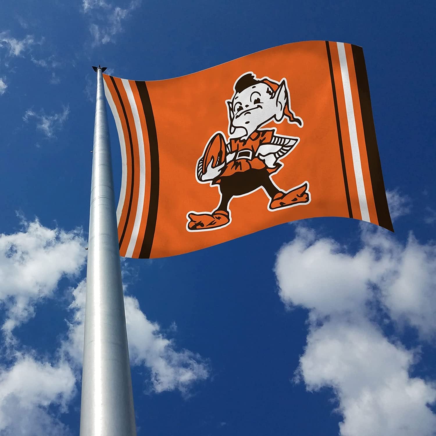 Cleveland Browns Premium 3x5 Feet Flag Banner, Retro Logo, Metal Grommets, Single Sided, Outdoor or Indoor Use 3