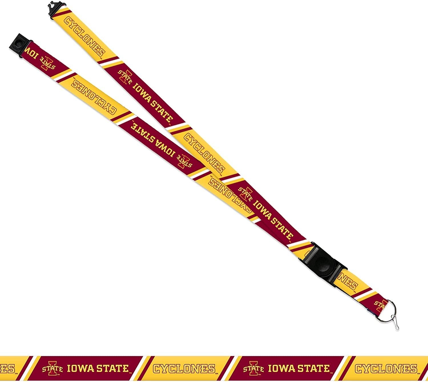 Iowa State University Cyclones Lanyard Keychain Double Sided 18 Inch Button Clip Safety Breakaway 2