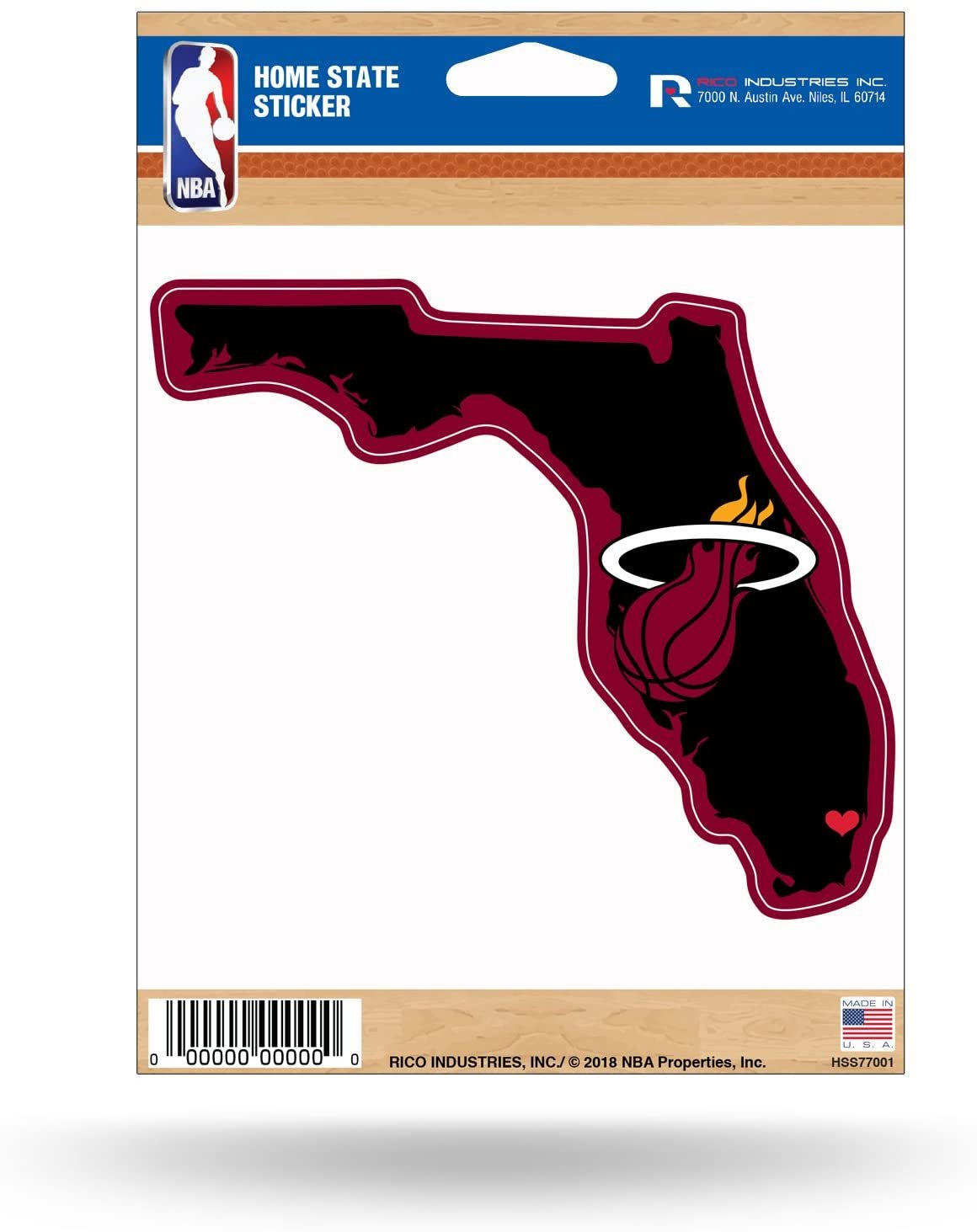 Miami Heat 5 Inch Sticker Decal, Home State Design, Flat Vinyl, Full Adhesive Backing 1