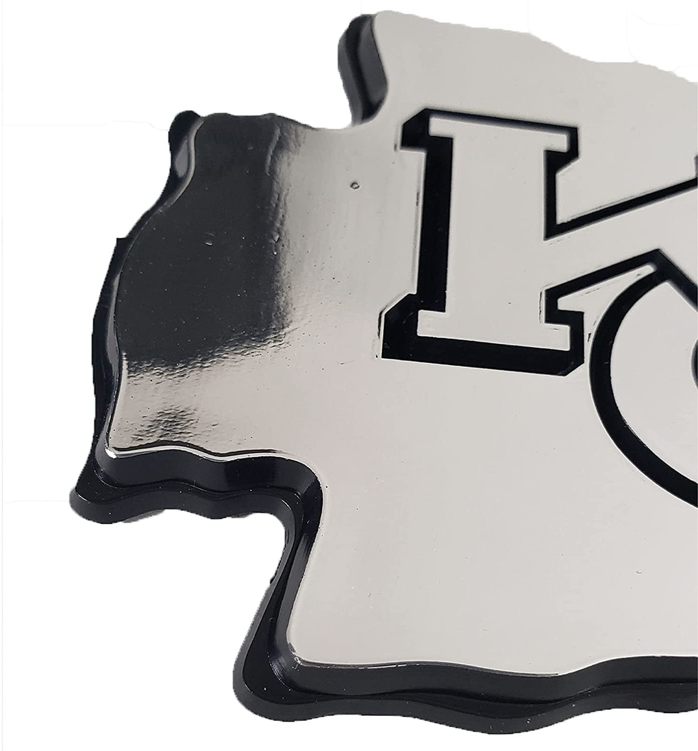 Kansas State University Wildcats Silver Chrome Color Auto Emblem Molded Raised Adhesive Tape Backing 4