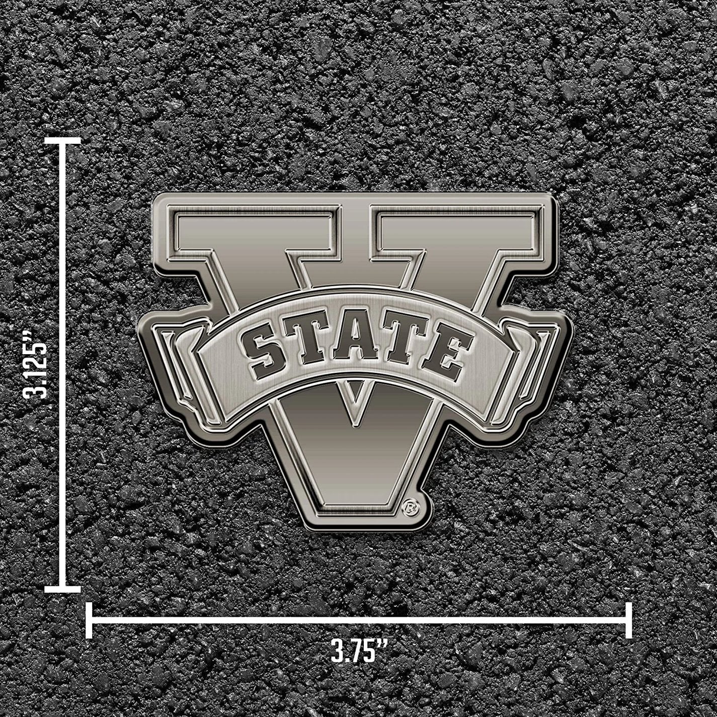 Valdosta State Blazers Solid Metal Auto Emblem Antique Nickel for Car/Truck/SUV 4