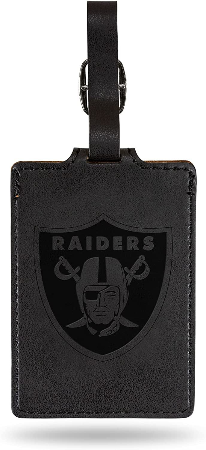 Las Vegas Raiders Luggage Bag Tag Laser Engraved Ultra Suede Includes ID Card 1