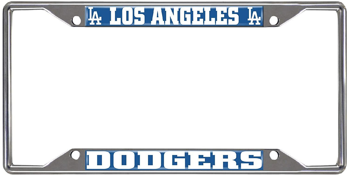 Los Angeles Dodgers Metal License Plate Frame Tag Cover Chrome 6x12 Inch